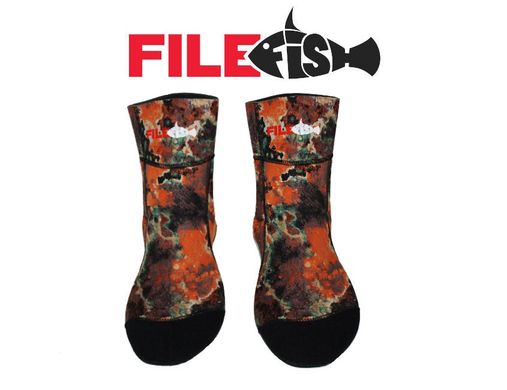 Шкарпетки для підводного полювання Filefish 5 мм, нейлон/открытая пора, камуфляжные