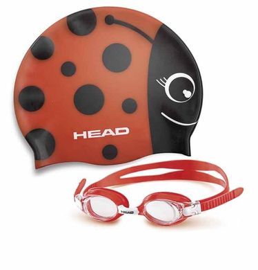 Набор для плавания очки + шапочка HEAD Meteor Character Солнышко (красный)
