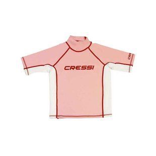 Футболка детская Cressi sub Rash Guard Short бело-розовая, размер: 6/7 лет