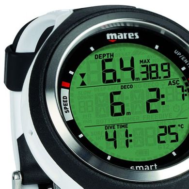 Декомпрессиметр для подводной охоты Mares Smart (чёрно-белый)