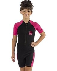 Детские гидрокостюмы Cressi Sub Little Shark 2 мм, чёрно-розовые для девочек